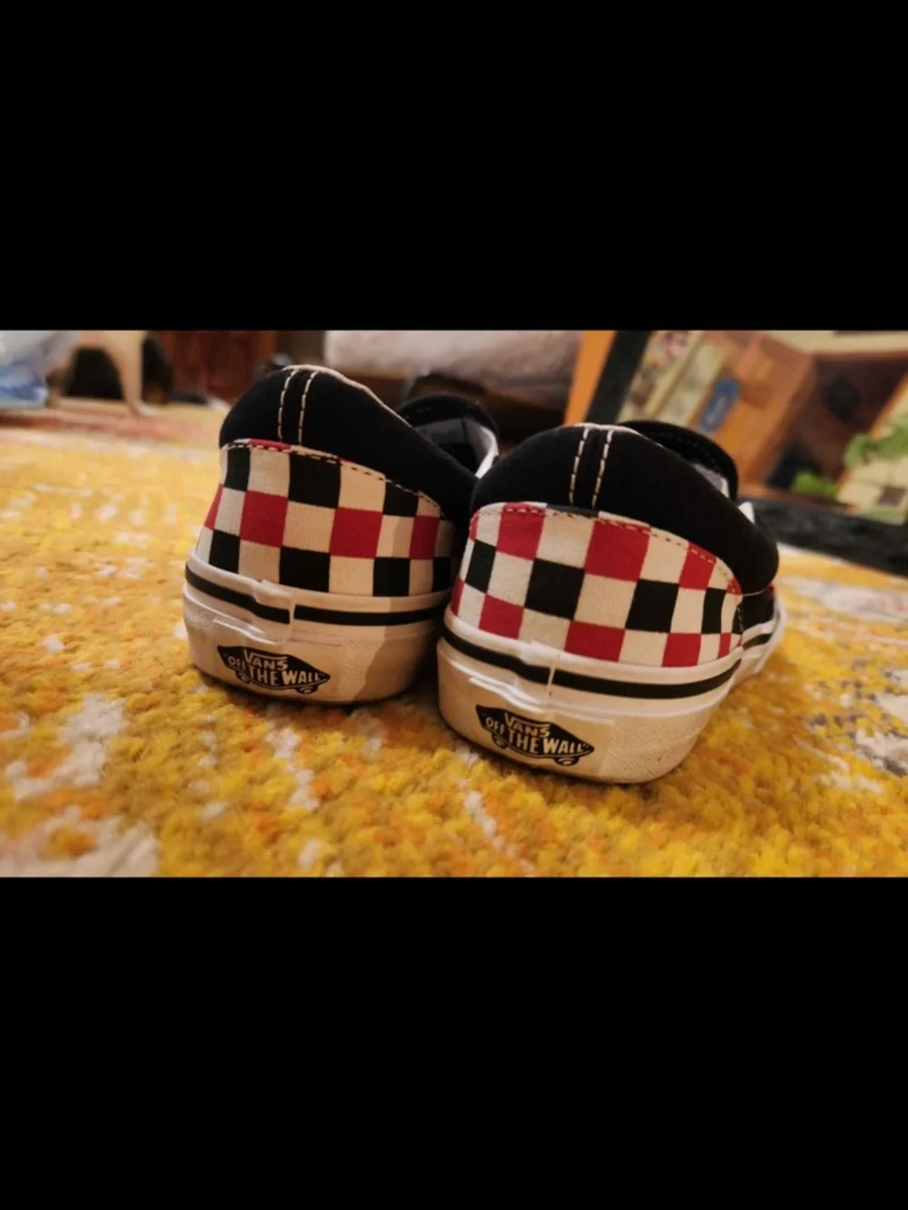 Vans Kids Checkerboard Slip-On Sneakers - Red, Black, White - Picture 4 of 9